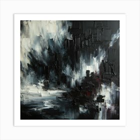 Abstract Black And White Painting Art Print