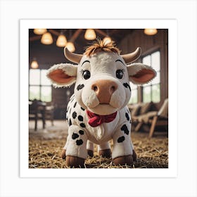 Cow In A Barn Art Print