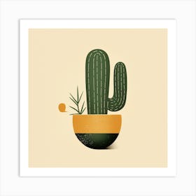 Rizwanakhan Simple Abstract Cactus Non Uniform Shapes Petrol 93 Art Print