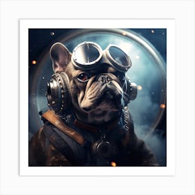 Frenchie In Space Art By Csaba Fikker 012 Art Print