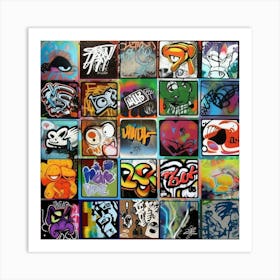 Graffiti Collage 4 Art Print