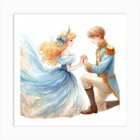 Cinderella and the Prince 3 Art Print