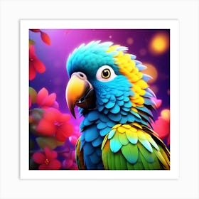 Colorful parrot 1 Art Print