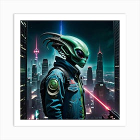 Alien In The City Art Print