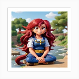 Girl With Red Hair Art Print