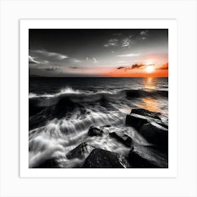 Sunset At The Beach 529 Art Print