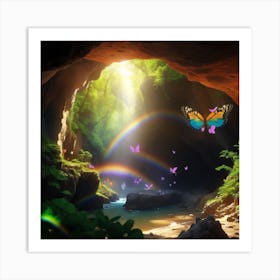 Butterflies in a cave Art Print