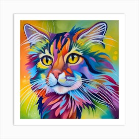 Colorful Cat 2 Art Print