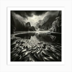 Lake In A Storm Art Print