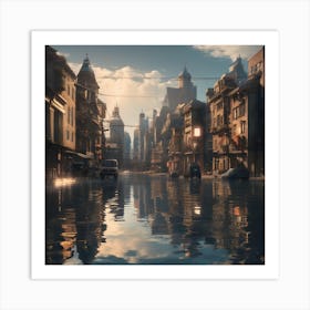 Flooded City Art Print