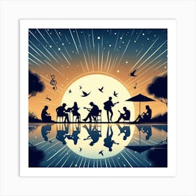 Silhouettes of people 3 Art Print