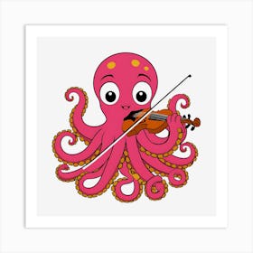 Octopus Playing Violin Art Print