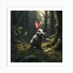 Rabbit In The Forest 67 Art Print