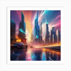 Futuristic City 141 Art Print