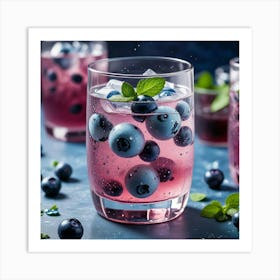 Blueberry Drink With Mint 2 Art Print