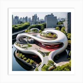 Futuristic Building In Tokyo Art Print