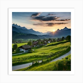 Tour Tourism Europa Field Small Town Community Village Agriculture Idylli Traditional Tranq (1) Art Print