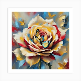 Butterfly Rose Art Print