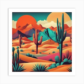 Cactus Desert Art Print