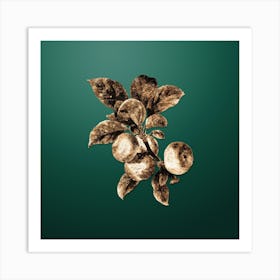 Gold Botanical Apple on Dark Spring Green n.2879 Art Print