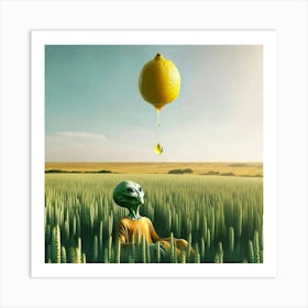 Alien In A Field Art Print