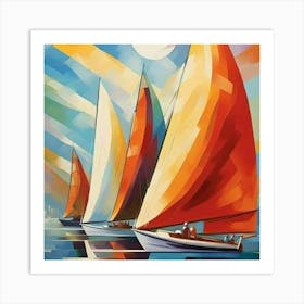 Sailboats Art Print