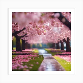 Candy Pink Cherry Blossoms Art Print