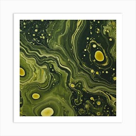 olive gold abstract wave art 5 Art Print