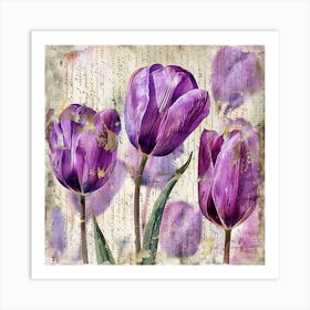 Purple Tulips Art Print