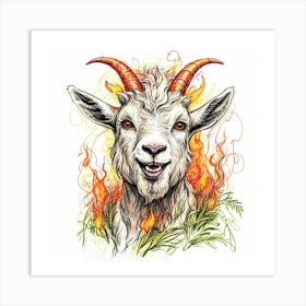 Goat On Fire 31 Art Print