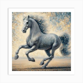 Grey Horse Art Print
