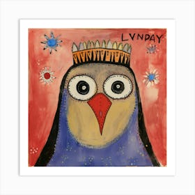 Abstract Emperor Penguin 1 Art Print