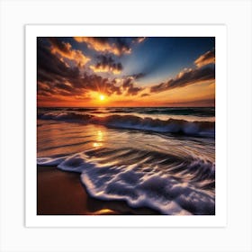 Sunset On The Beach 279 Art Print