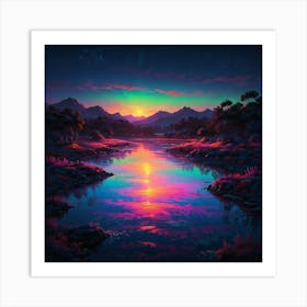 Sunset In The Mountains 33 Art Print