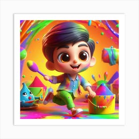 Holi Art Print