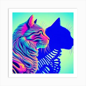 Psychedelic Cats 1 Art Print