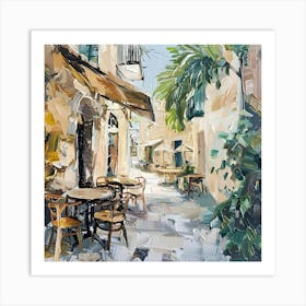 Cafe Street Mallorca Spain Art Print