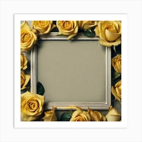 Yellow Roses Frame 2 Art Print