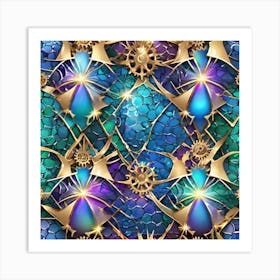 Emeralds And Gold Art Print