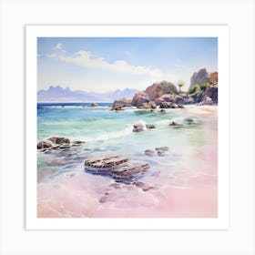 Pink Sands: Twilight Tranquility Art Print