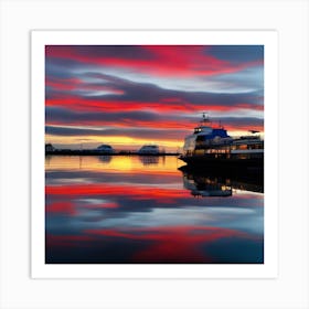 Sunset At The Harbor 1 Art Print