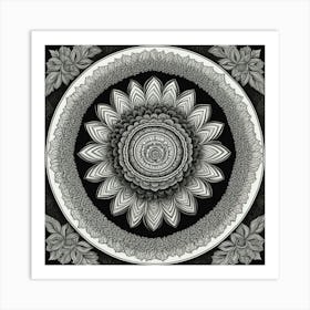 Black And White Flower Art Print