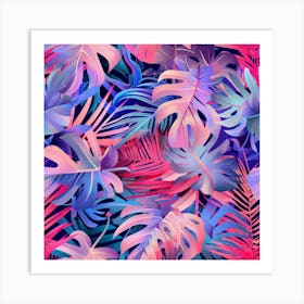 Tropical Leaves Wallpaper Art Print