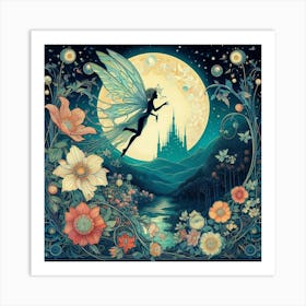 Fairy In The Moonlight 6 Art Print