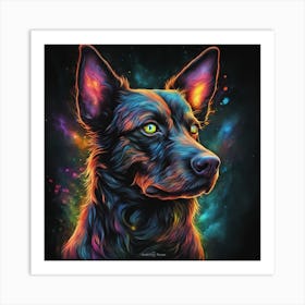 Psychedelic Dog Art Print