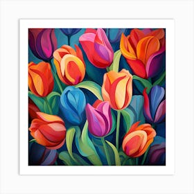 Colorful Tulips 1 Art Print