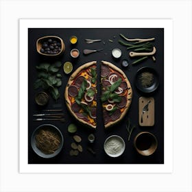 Pizza Props Knolling Layout (110) Art Print