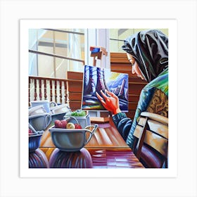 Woman Painting Art Print