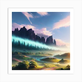 Landscape Painting, Landscape Painting, Landscape Painting 9 Art Print