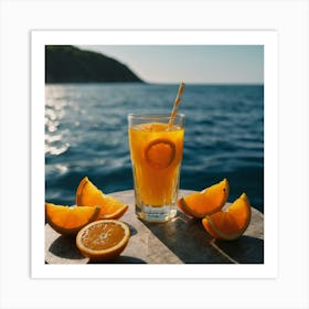 Orange Juice On The Beach Art Print